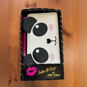 Betsey Johnson Panda Face Wallet - Black, White, Pink